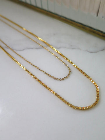 Gold Plated Layered Necklace Set - The Jackie