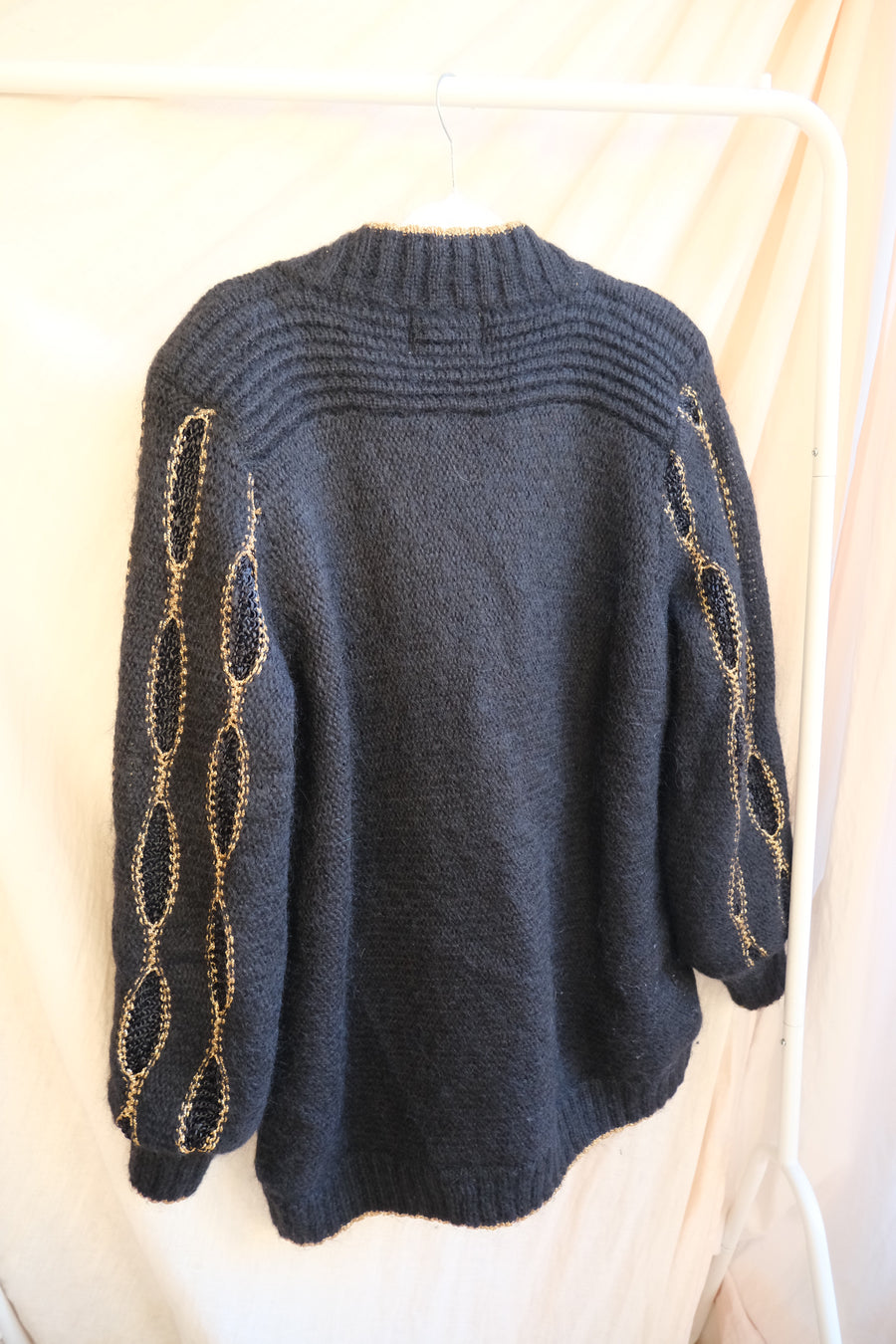 Black & Gold Mohair Cardigan - S/M