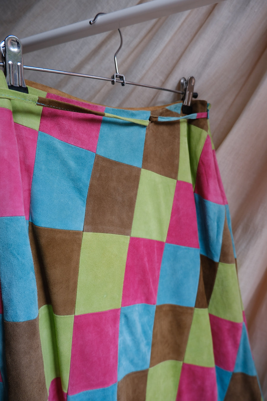 Suede Patchwork Skirt - UK 10