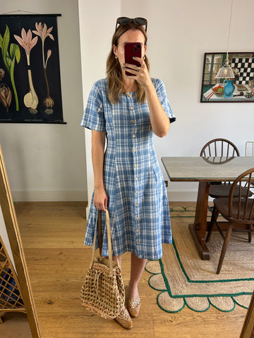 Blue Check Dress - UK 12