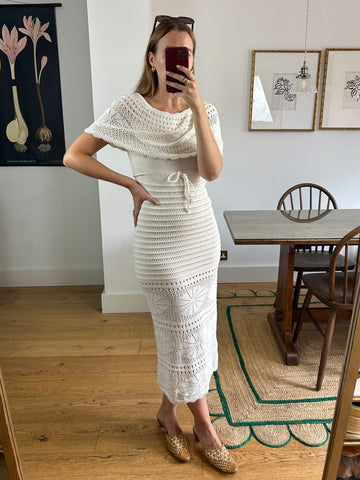 Cream Crochet Dress - UK 8