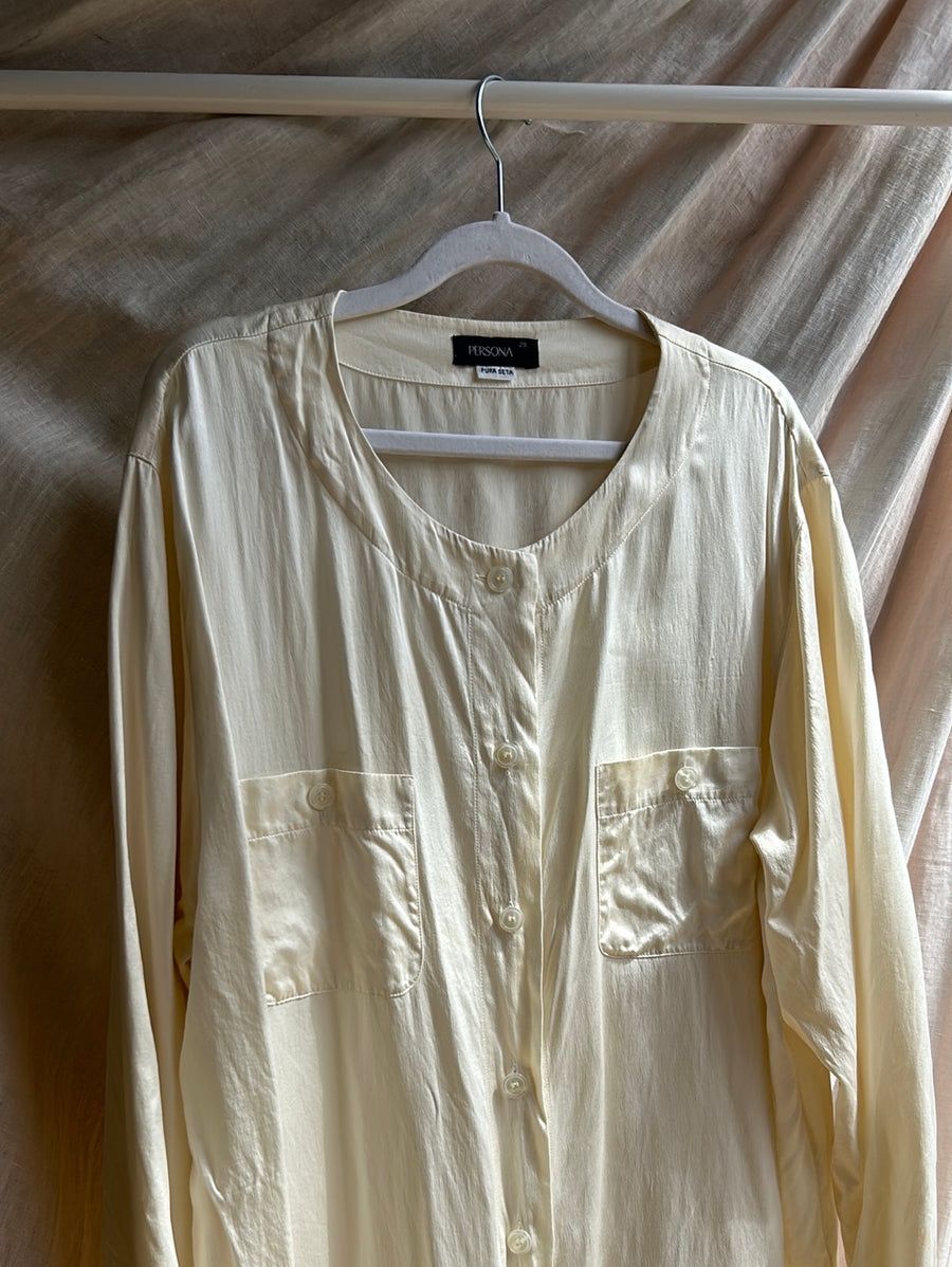 Cream Silk Shirt - S-XL