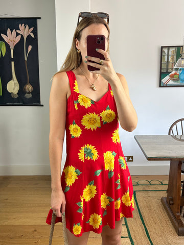 Red Sunflower Dress - UK 10