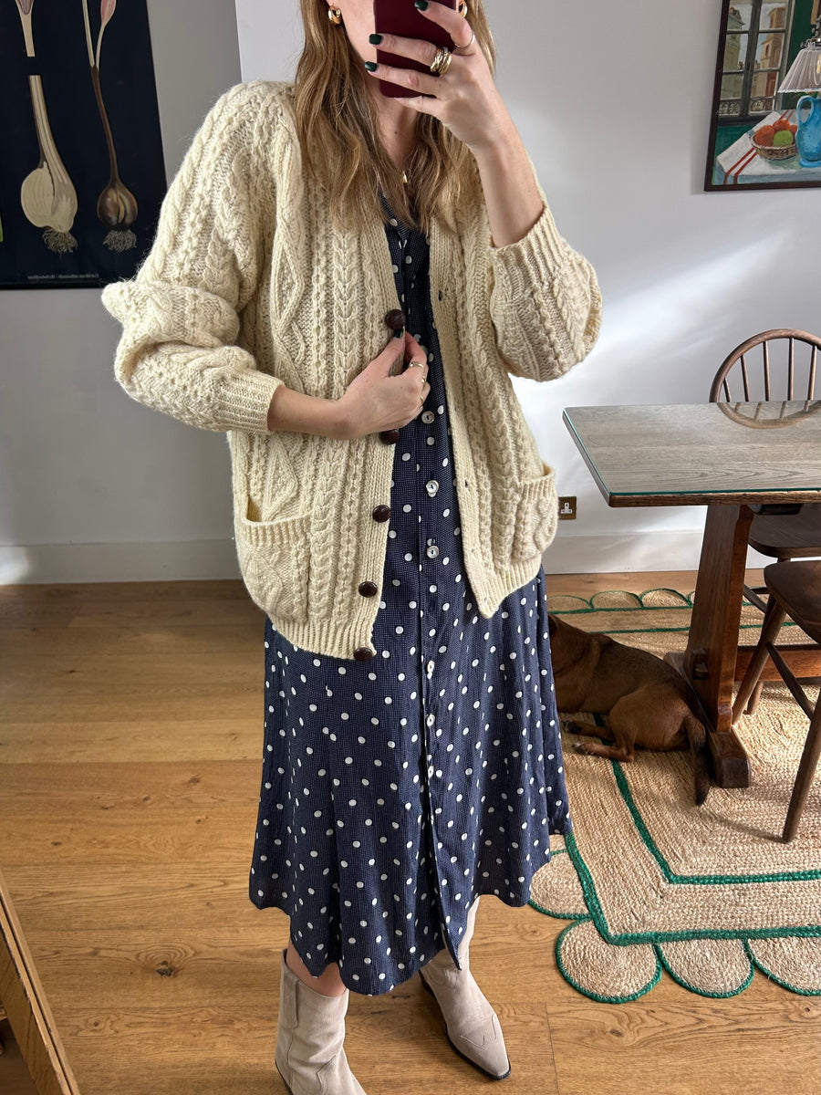 Cable Knit Cardigan - M