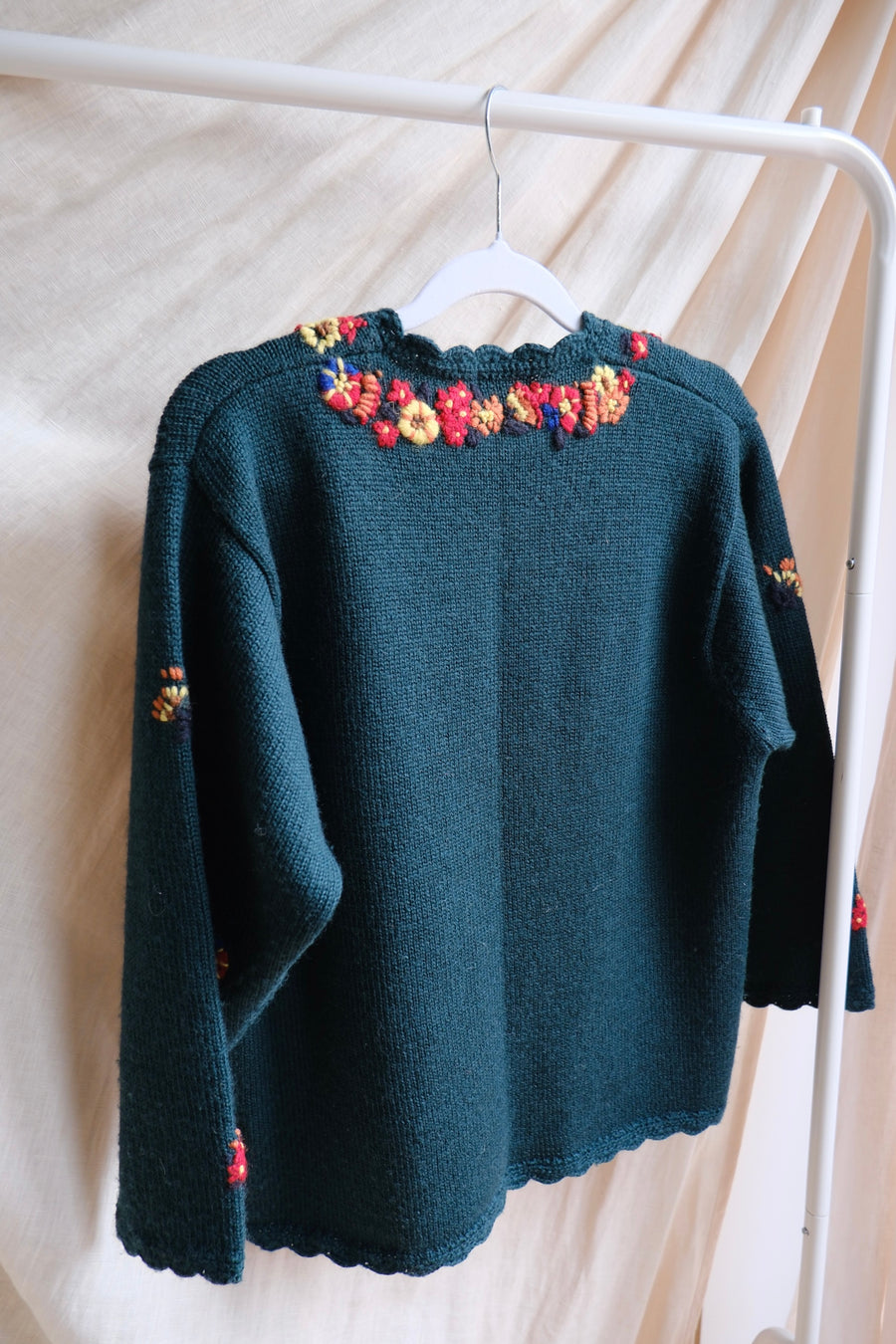 Wool Embroidered Cardigan - S