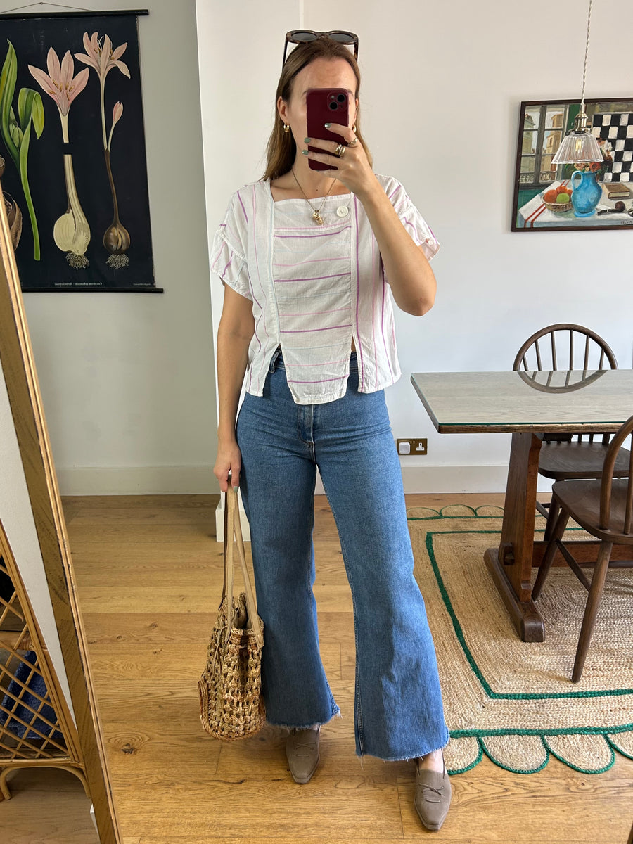 Striped Cotton Top - M