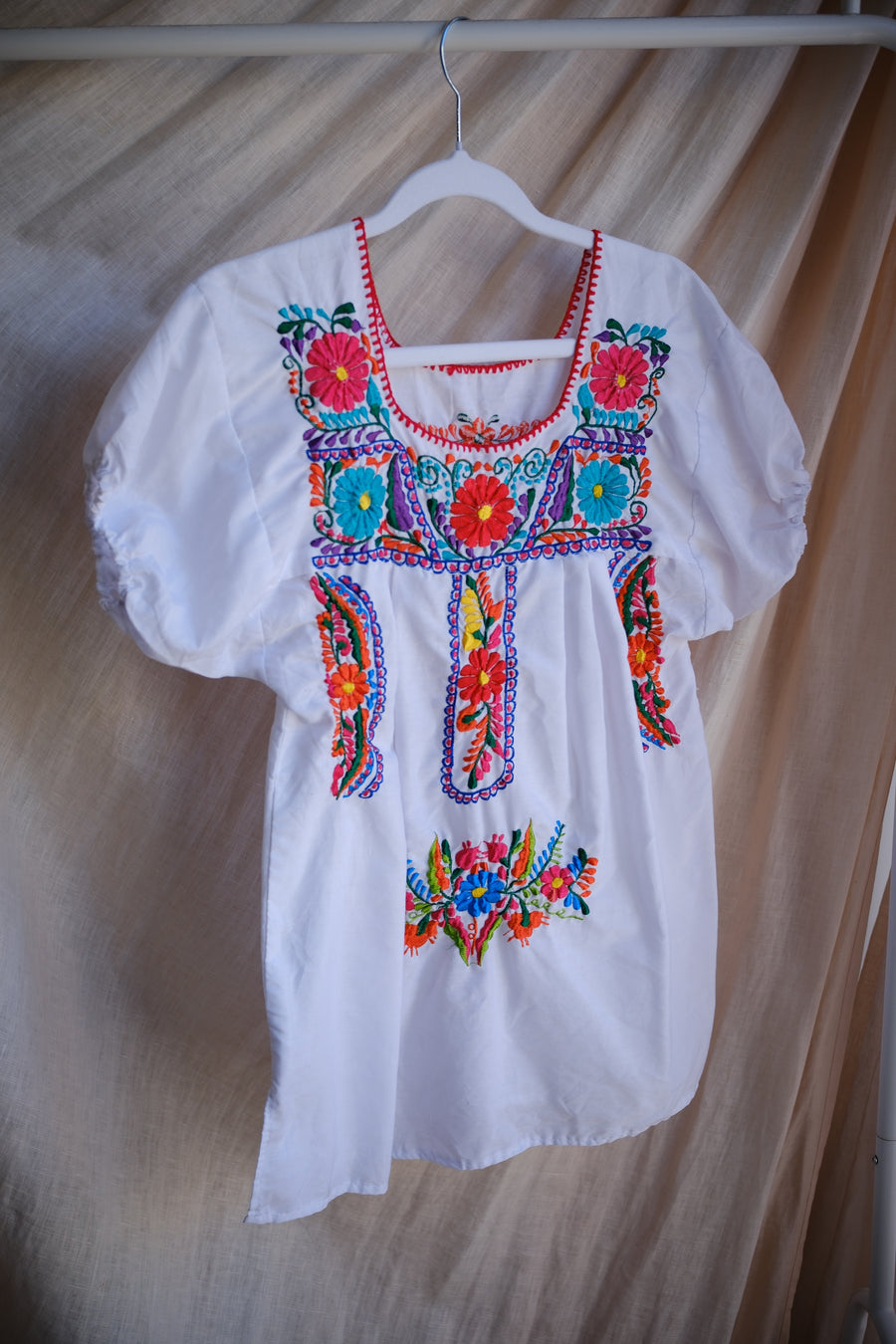 Embroidered Floral Blouse - S