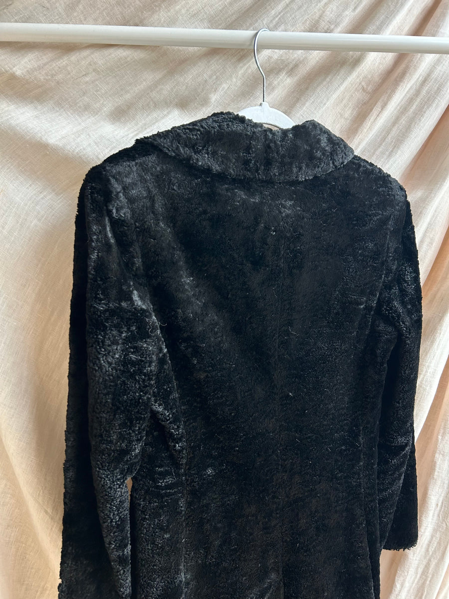 Black Faux Fur Coat - XS/S