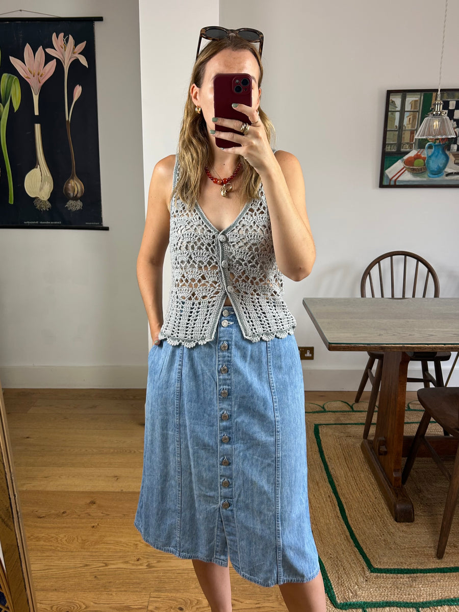 Denim Midi Skirt - UK 10
