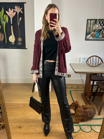 Suede Embroidered Jacket - S