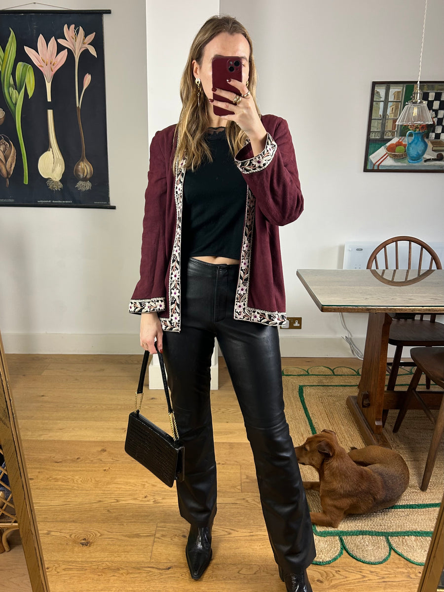 Suede Embroidered Jacket - S