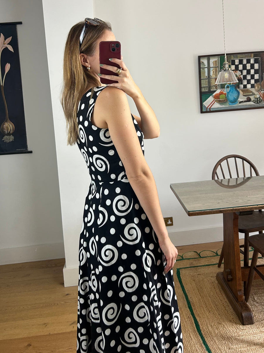 Monochrome Swirl Dress - UK 10