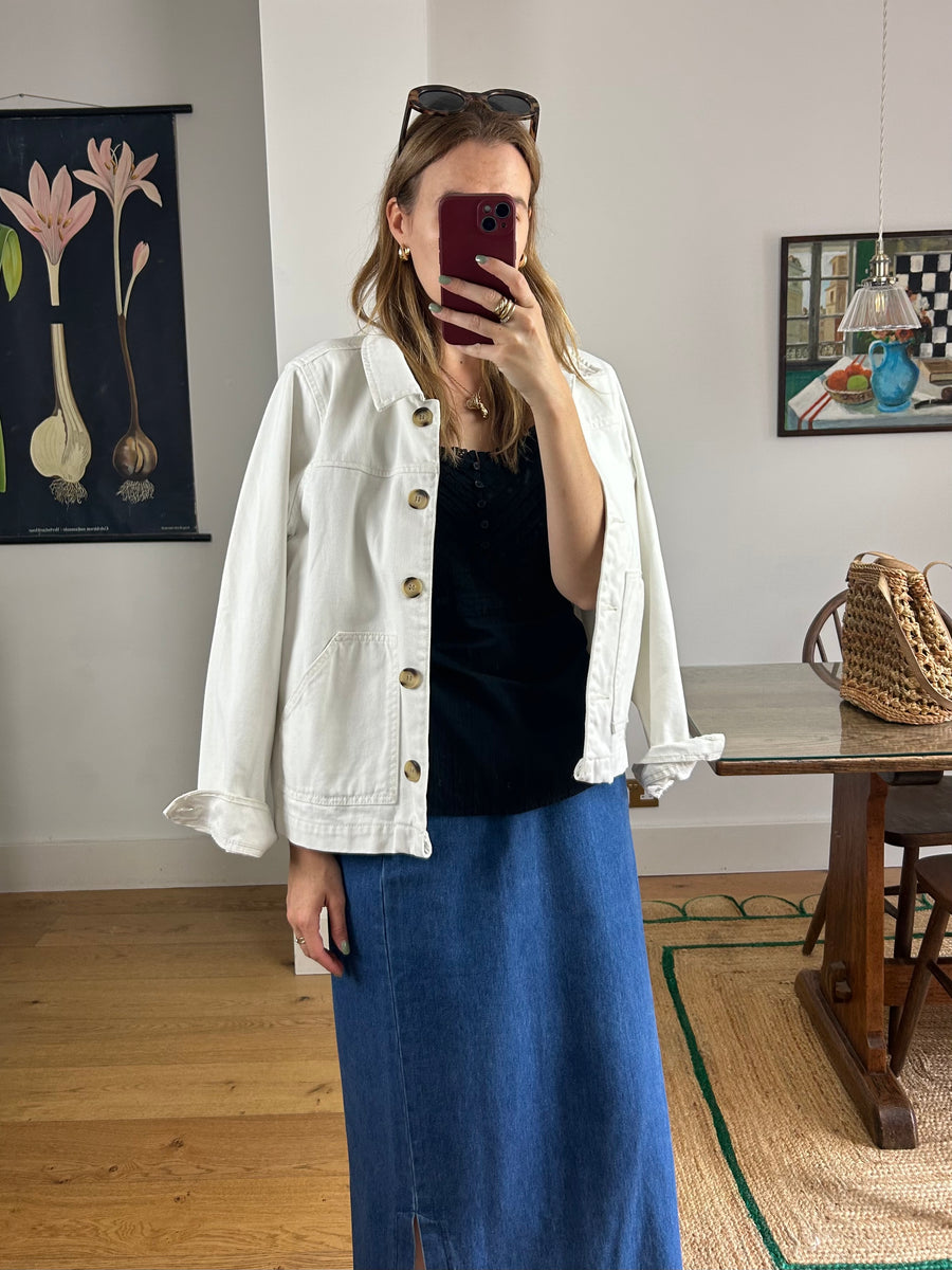 White Denim Jacket - S/M