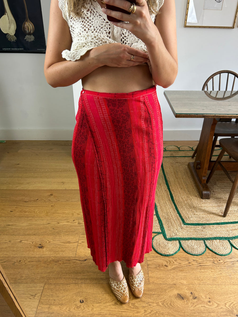 Red Wrap Skirt - UK 8/10