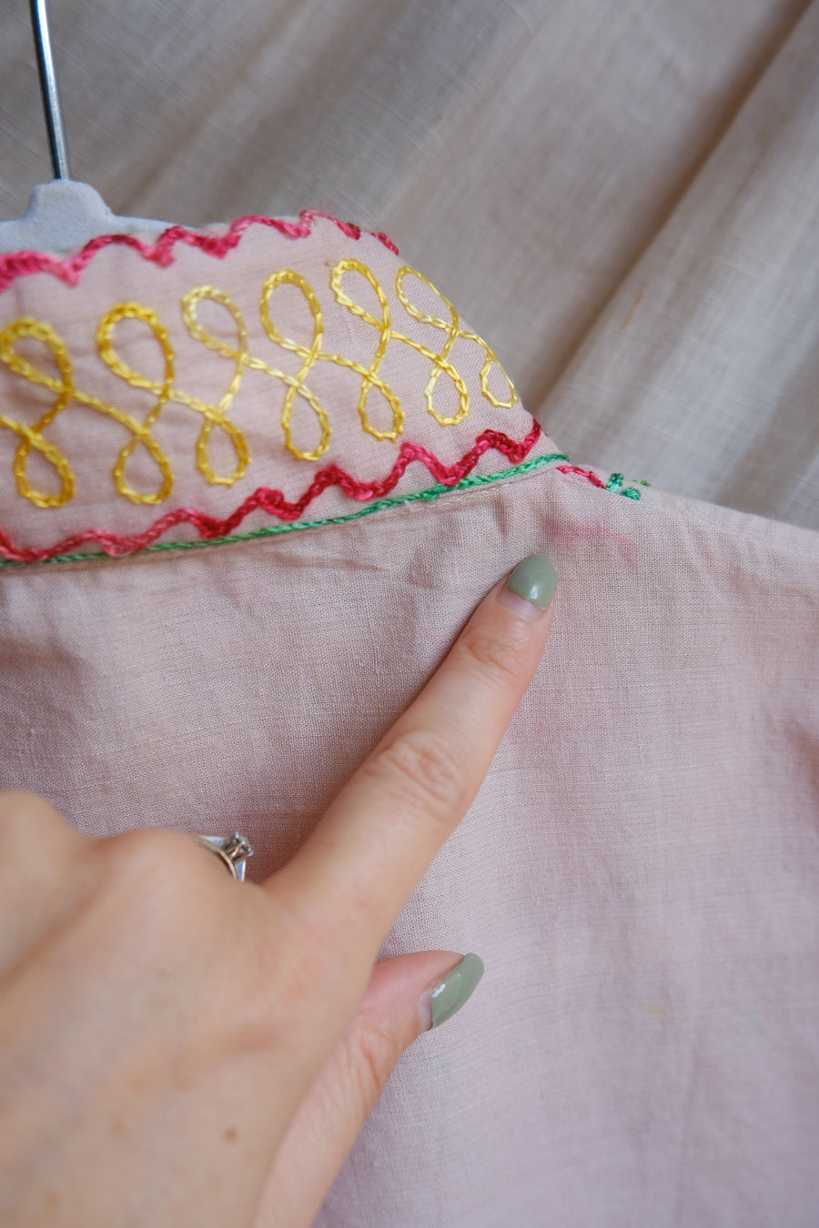 Pink Embroidered Tunic - M