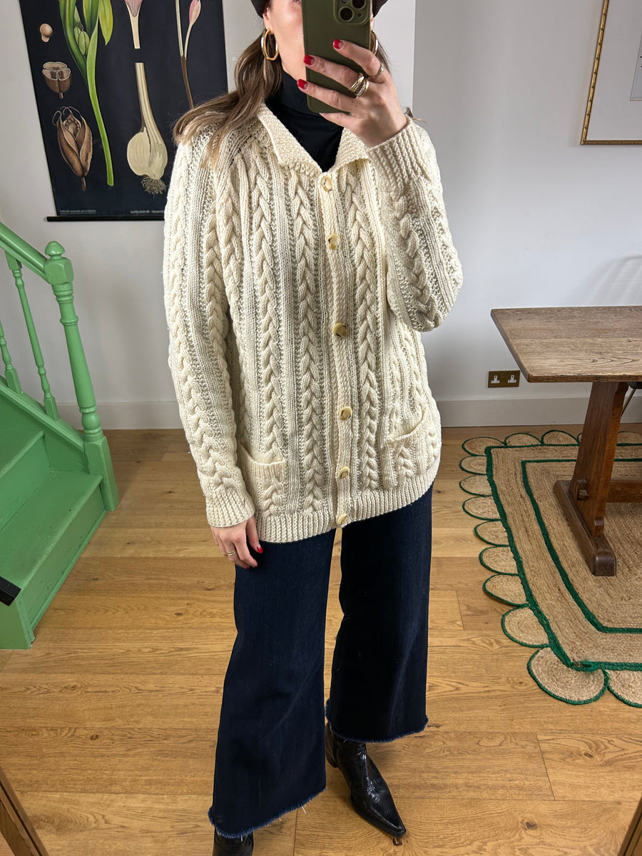 Cable Knit Cardigan - S