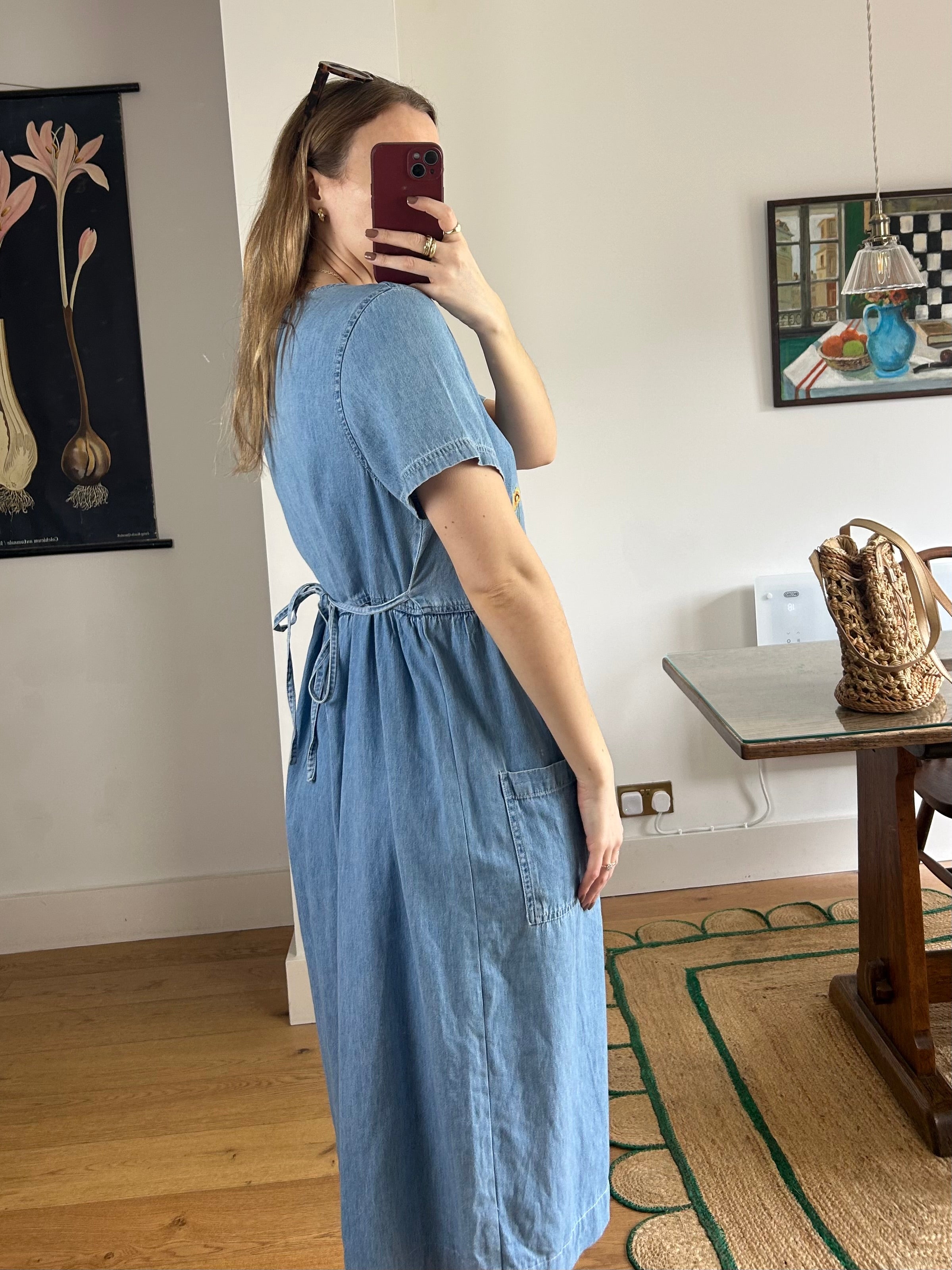 Denim Floral Dress