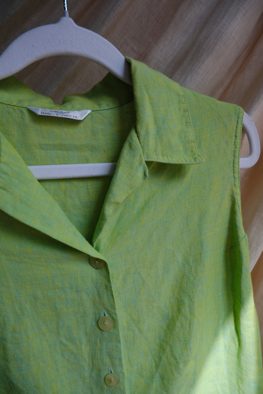 Green Linen Shirt - S/M