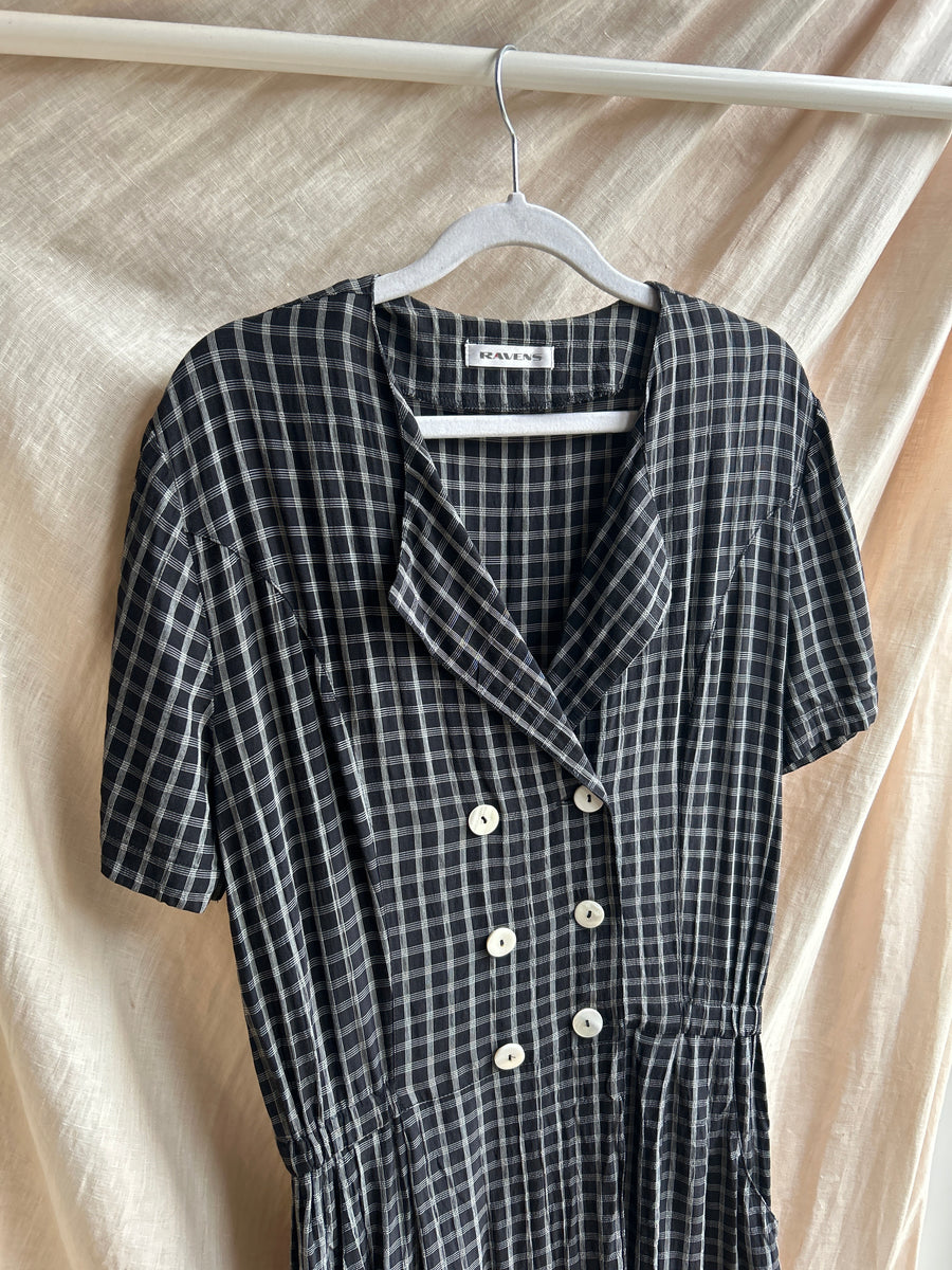 Black Check Dress - UK 10/12
