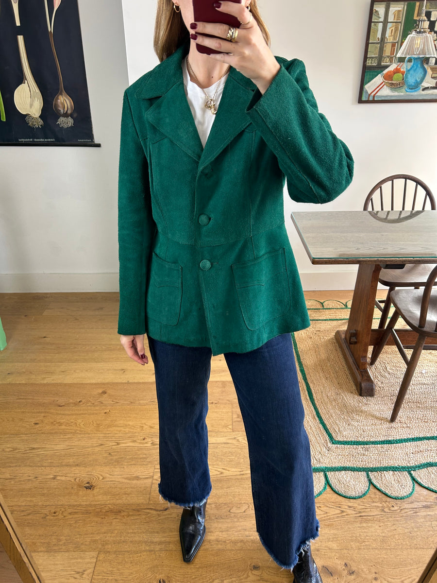 Green Suede Blazer - M