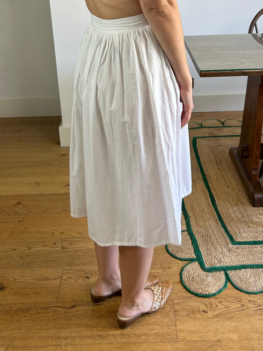White Cotton Skirt - UK 8