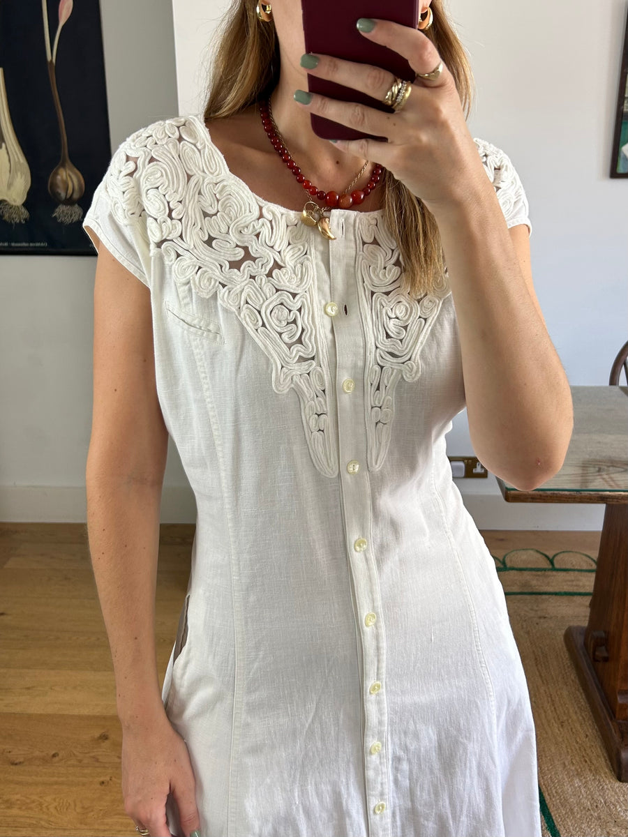 Linen Button-Down Dress - UK 18
