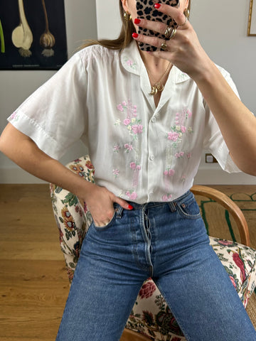 Embroidered Floral Blouse - M/L