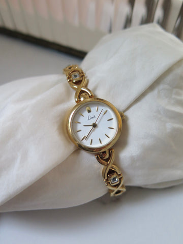 Gold Plated Diamante Watch