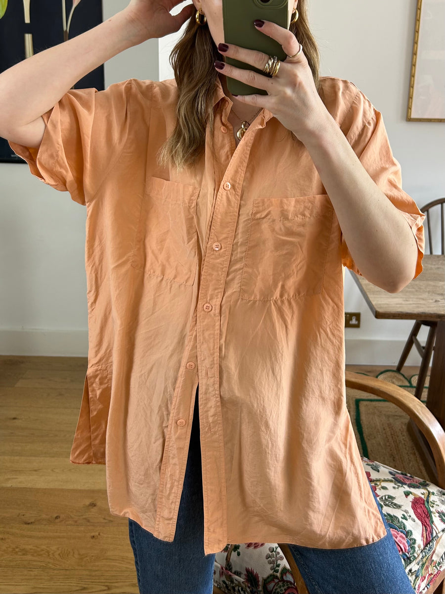 Peach Silk Shirt - XL