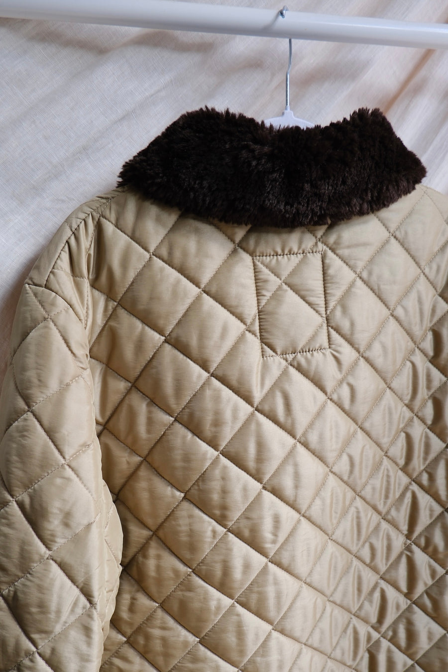 Quilted Fur Collar Jacket - M