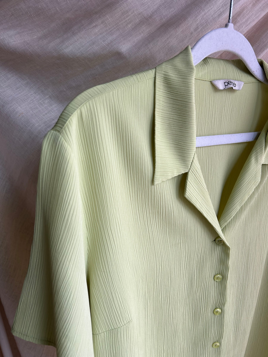 Lime Ribbed Shirt - M