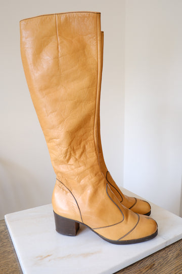 60s/70s Knee High Boots - UK 4