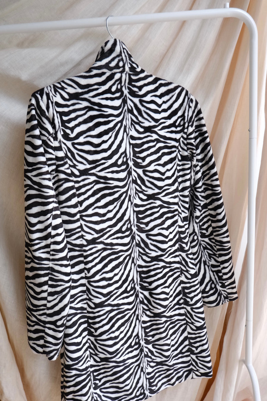 Zebra Faux Fur Jacket - S
