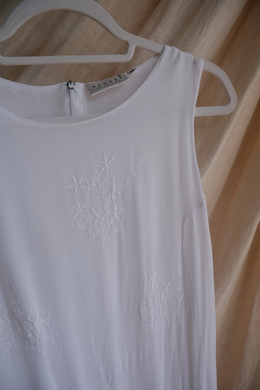 White Embroidered Dress - UK 8-10