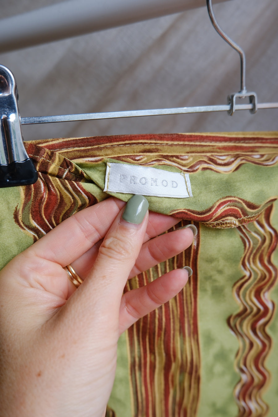 Green & Brown Wrap Skirt - UK 10