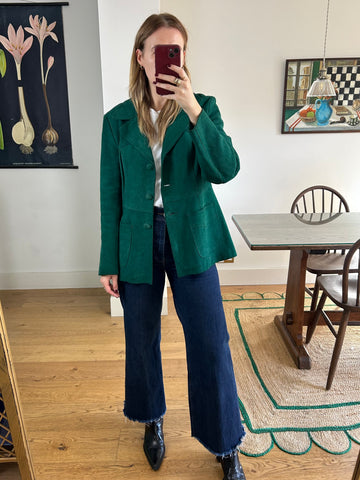 Green Suede Blazer - M