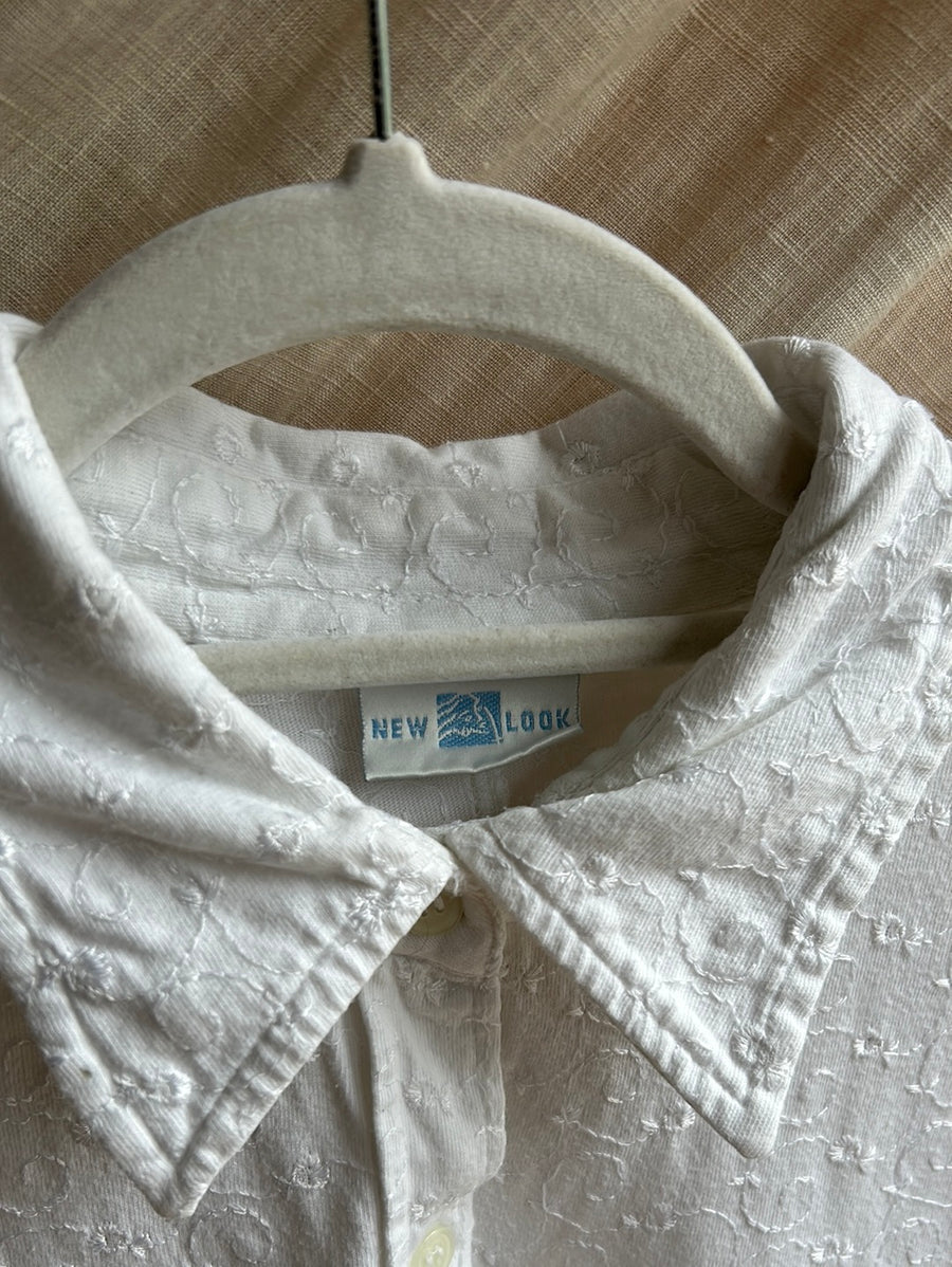 Broderie Anglaise White Shirt - M