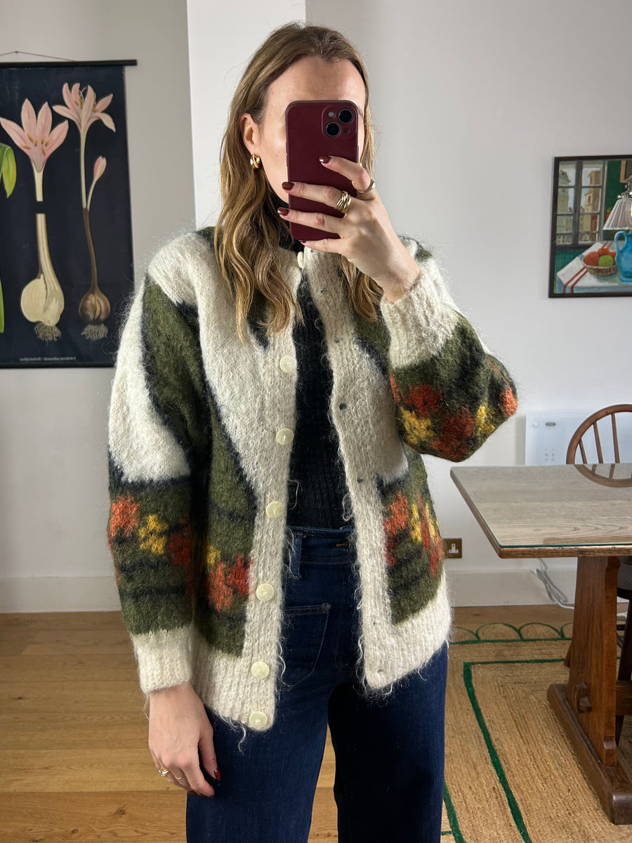 Mohair Striped Cardigan - S