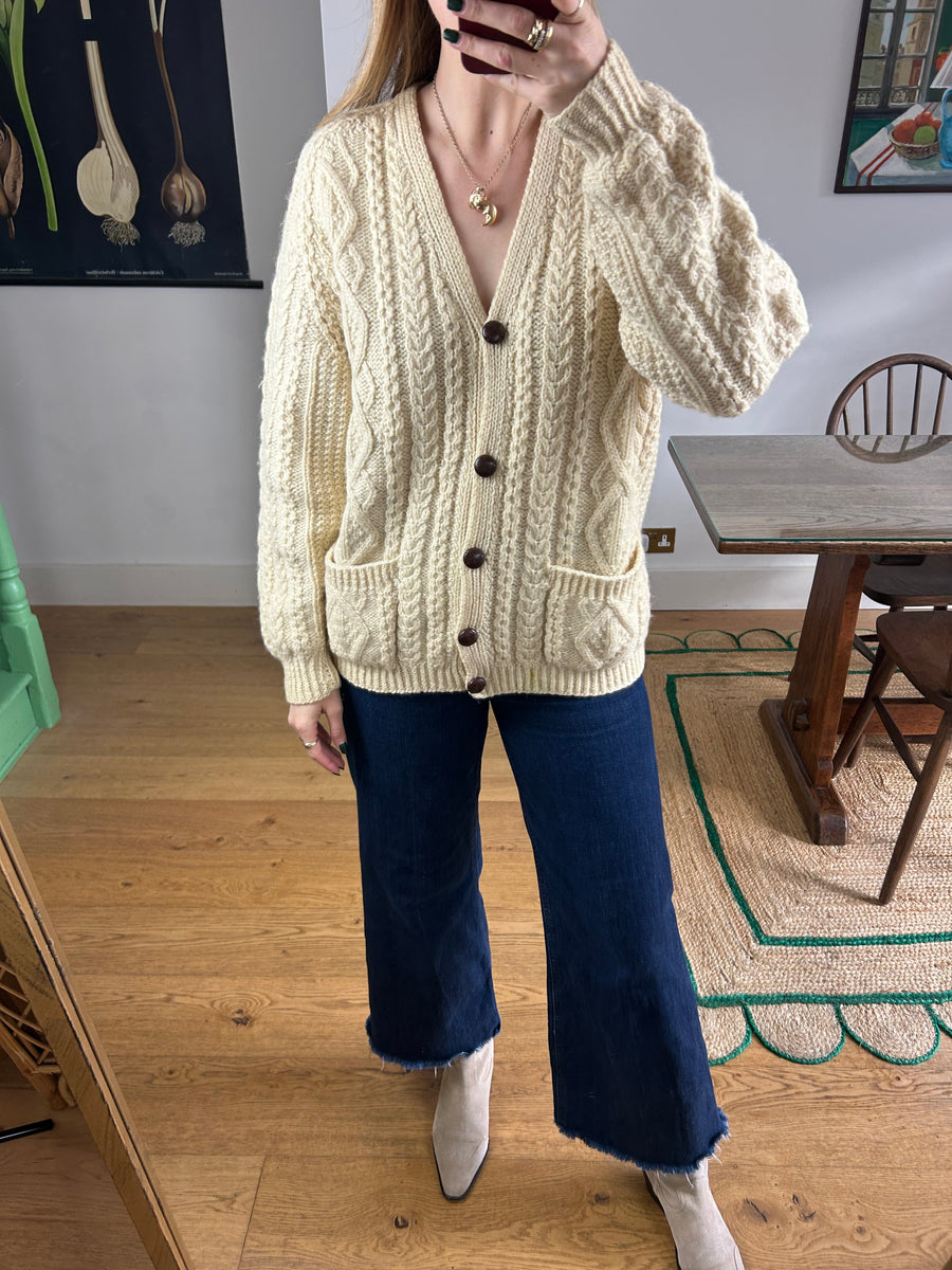 Cable Knit Cardigan - M