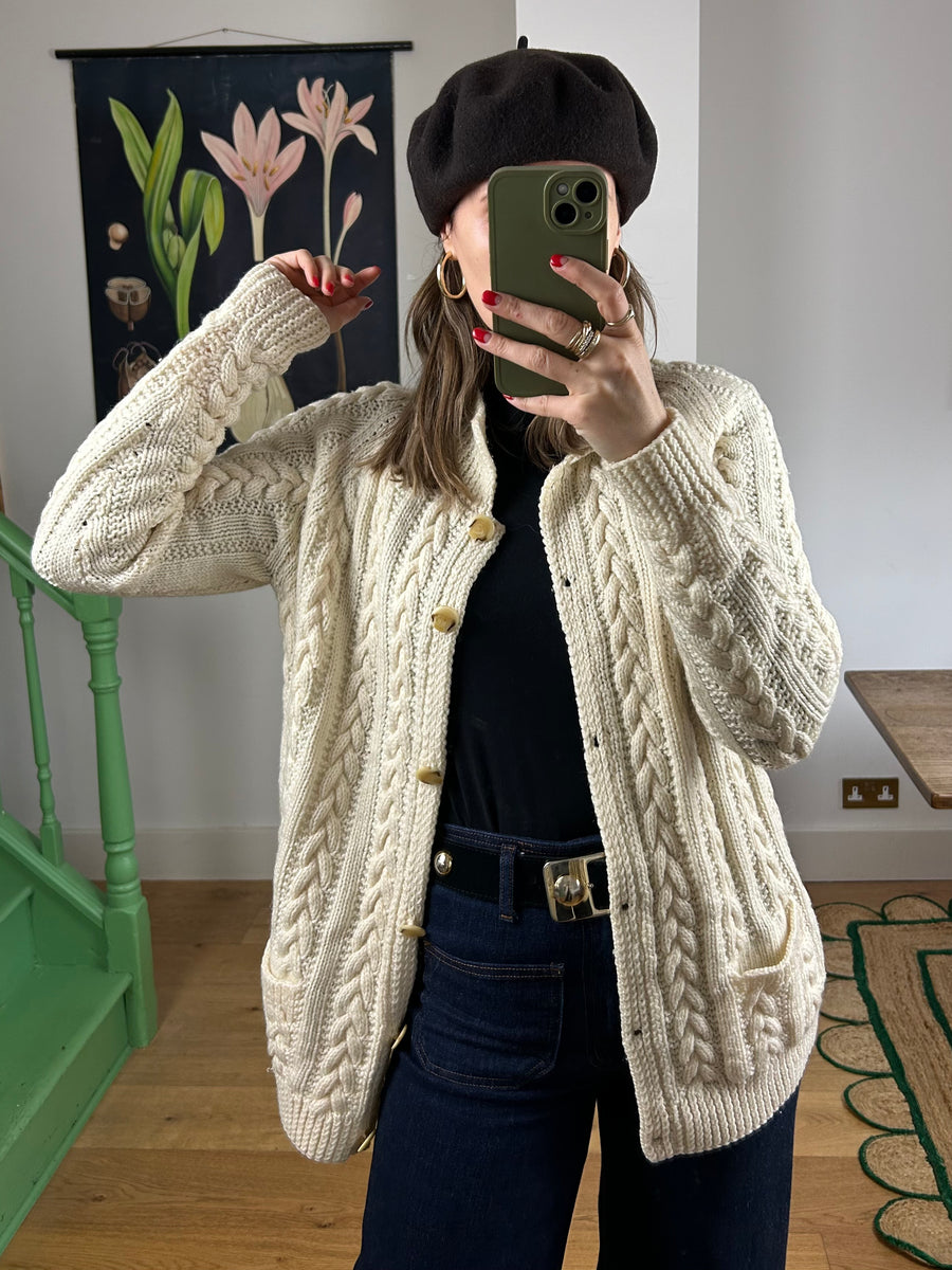 Cable Knit Cardigan - S