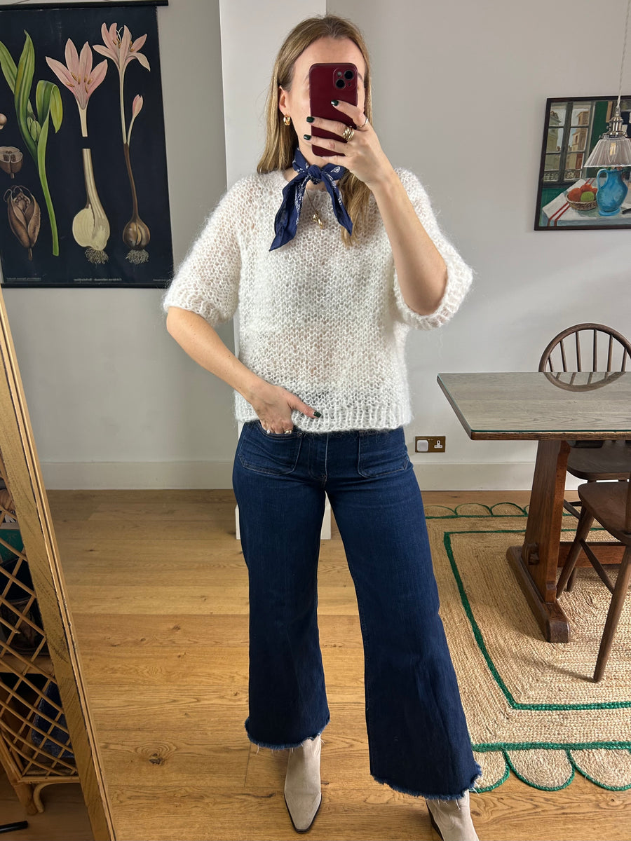 White Mohair Jumper - M