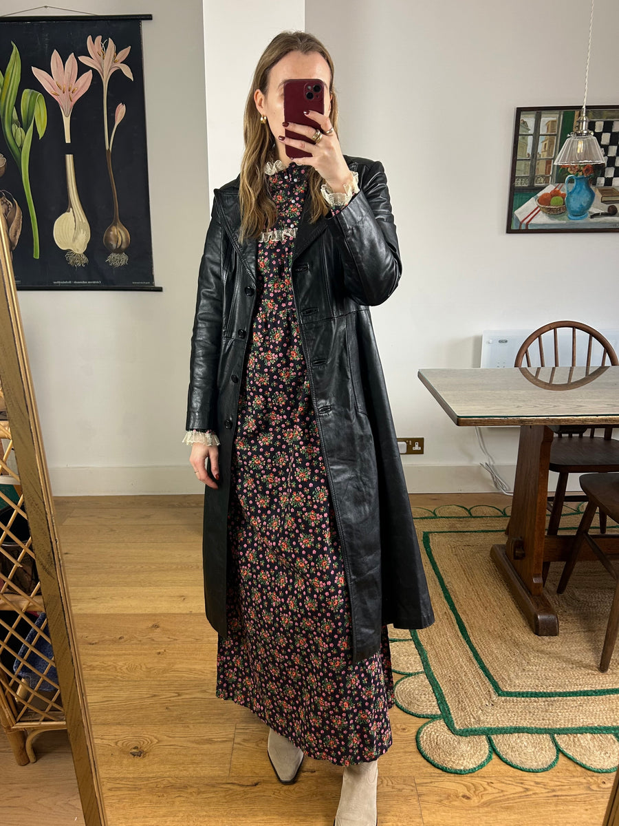 Dark Floral Prairie Dress - UK 10-14