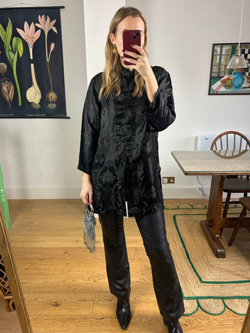 Black Silk Tunic - S/M