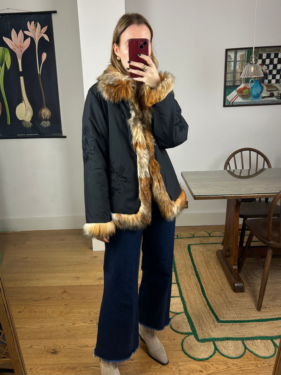 Embroidered Penny Lane Coat - S-M