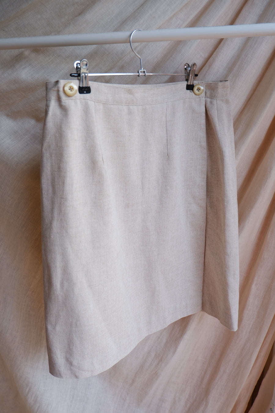 Beige Wrap Mini Skirt - UK 12