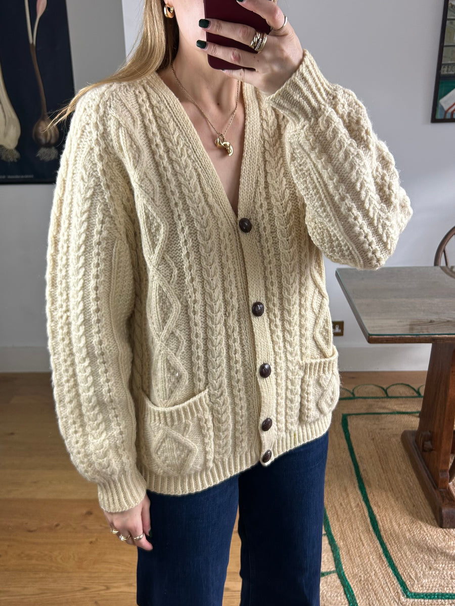 Cable Knit Cardigan - M