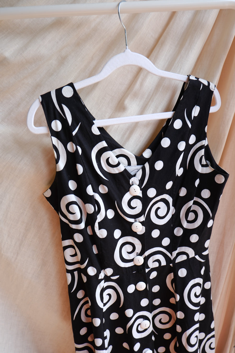 Monochrome Swirl Dress - UK 10