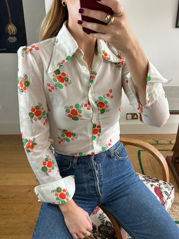 Floral Daggar Colour Shirt - XS-S