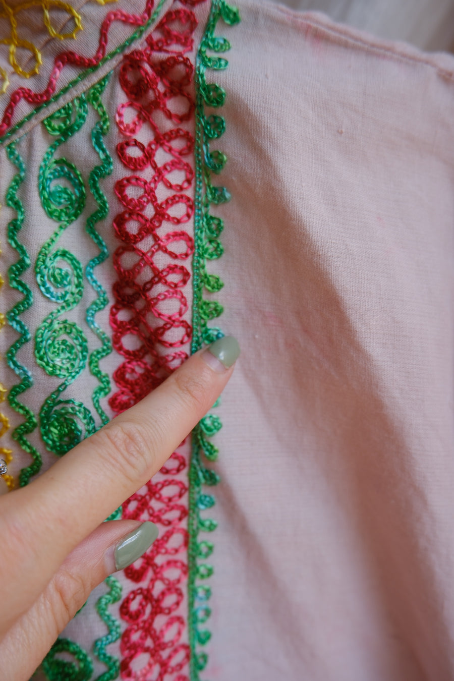 Pink Embroidered Tunic - M
