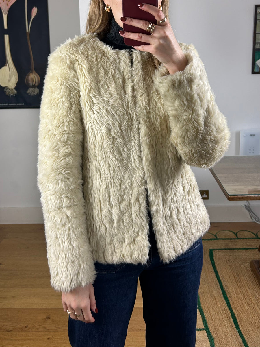 Faux Sheepskin Coat - S